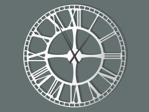 Duży zegar ścienny metalowy Dworcowy 90 cm - biały matowy