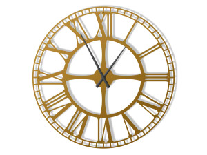 Duży zegar ścienny metalowy Dworcowy 90 cm - złoty