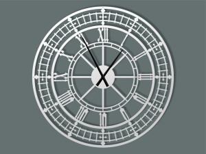 Duży zegar ścienny metalowy Big Ben 100 cm - biały matowy