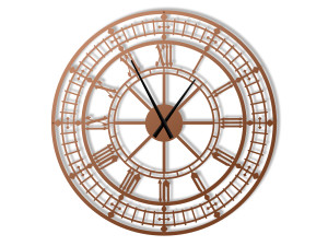 Duży zegar ścienny metalowy Big Ben 100 cm - miedziany