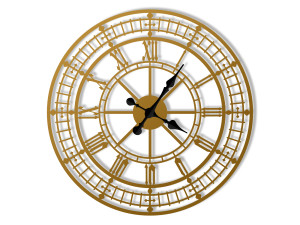 Zegar ścienny metalowy Big Ben 70 cm - złoty