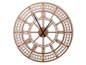 Duży zegar ścienny metalowy Big Ben 90 cm - miedziany