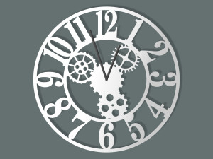 Zegar ścienny metalowy Tryby II 40 cm - biały matowy