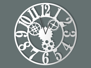 Zegar ścienny metalowy Tryby II 50 cm - biały matowy