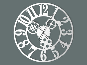 Zegar ścienny metalowy Tryby II 60 cm - biały matowy