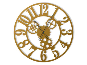 Zegar ścienny metalowy Tryby II 60 cm - złoty