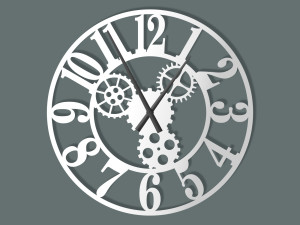 Zegar ścienny metalowy Tryby II 70 cm - biały matowy