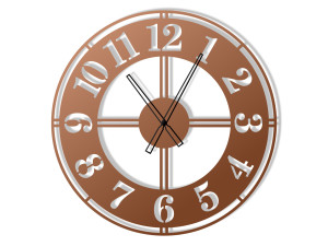 Zegar ścienny metalowy Classic II 60 cm - miedziany