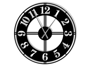 Duży zegar ścienny metalowy Classic II 80 cm - czarny matowy