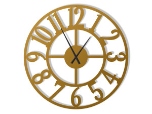 Duży zegar ścienny metalowy Roma II 100 cm - złoty