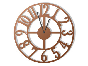 Zegar ścienny metalowy Roma II 40 cm - miedziany