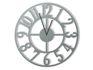 Zegar ścienny metalowy Roma II 40 cm - srebrny