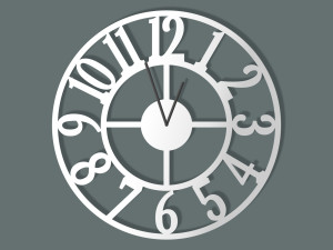 Zegar ścienny metalowy Roma II 50 cm - biały matowy