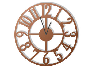 Zegar ścienny metalowy Roma II 50 cm - miedziany