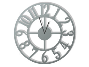 Zegar ścienny metalowy Roma II 50 cm - srebrny
