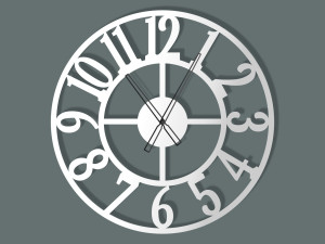 Zegar ścienny metalowy Roma II 60 cm - biały matowy