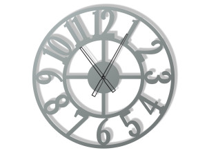 Zegar ścienny metalowy Roma II 60 cm - srebrny