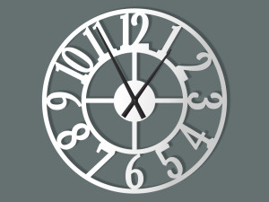 Zegar ścienny metalowy Roma II 70 cm - biały matowy