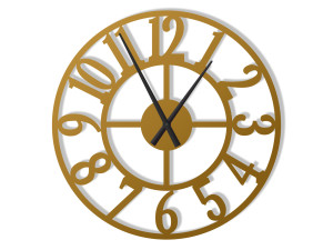 Zegar ścienny metalowy Roma II 70 cm - złoty