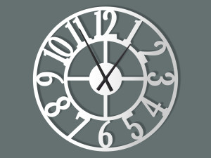 Duży zegar ścienny metalowy Roma II 80 cm - biały matowy