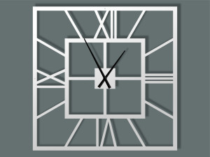 Duży zegar metalowy ścienny Plaza 100 cm - biały matowy