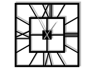 Duży zegar metalowy ścienny Plaza 100 cm - czarny matowy