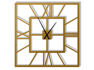 Duży zegar metalowy ścienny Plaza 100 cm - złoty