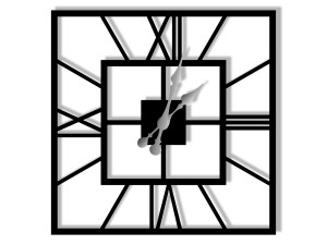 Zegar metalowy ścienny Plaza 40 cm - czarny matowy