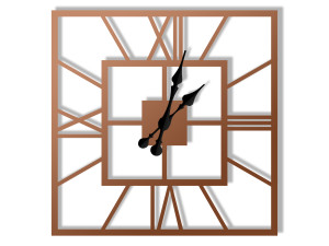 Zegar metalowy ścienny Plaza 40 cm - miedziany