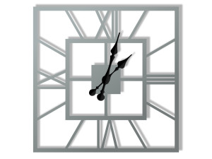 Zegar metalowy ścienny Plaza 40 cm - srebrny