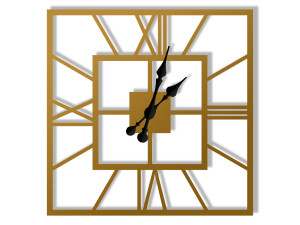 Zegar metalowy ścienny Plaza 40 cm - złoty