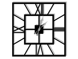 Zegar metalowy ścienny Plaza 50 cm - czarny matowy