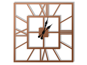 Zegar metalowy ścienny Plaza 50 cm - miedziany