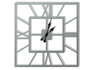 Zegar metalowy ścienny Plaza 50 cm - srebrny