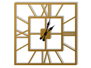 Zegar metalowy ścienny Plaza 50 cm - złoty