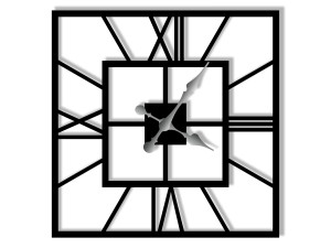 Zegar metalowy ścienny Plaza 60 cm - czarny matowy