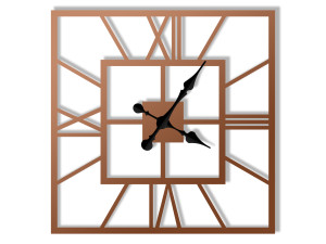 Zegar metalowy ścienny Plaza 60 cm - miedziany