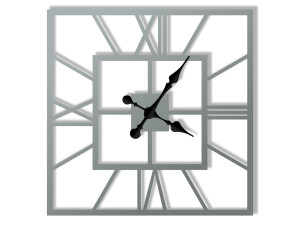 Zegar metalowy ścienny Plaza 60 cm - srebrny