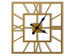 Zegar metalowy ścienny Plaza 60 cm - złoty