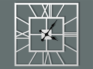 Zegar metalowy ścienny Plaza 70 cm - biały matowy