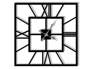 Zegar metalowy ścienny Plaza 70 cm - czarny matowy