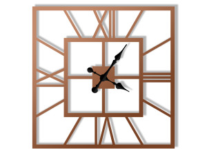 Zegar metalowy ścienny Plaza 70 cm - miedziany