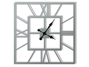 Zegar metalowy ścienny Plaza 70 cm - srebrny