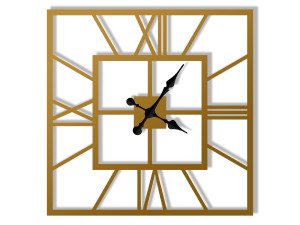 Zegar metalowy ścienny Plaza 70 cm - złoty