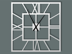 Duży zegar metalowy ścienny Plaza 80 cm - biały matowy