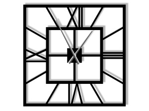 Duży zegar metalowy ścienny Plaza 80 cm - czarny matowy