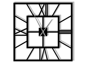 Duży zegar metalowy ścienny Plaza 90 cm - czarny matowy