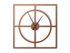 Duży zegar ścienny Simple 80 cm - miedziany