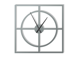 Duży zegar ścienny Simple 80 cm - srebrny