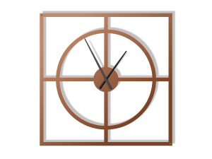 Duży zegar ścienny Simple 90 cm - miedziany